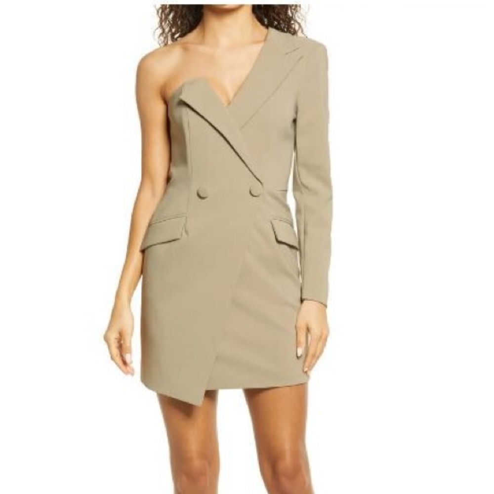 Lavish‎ Alice One Shoulder Blazer Mini Dress Sage Green US 14 LA-181DS03-GRN
